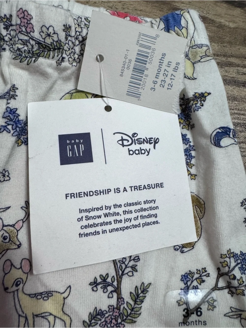 Disney Baby Gap Snow White 3pk bodysuit with matching pants 3-6 months NWT